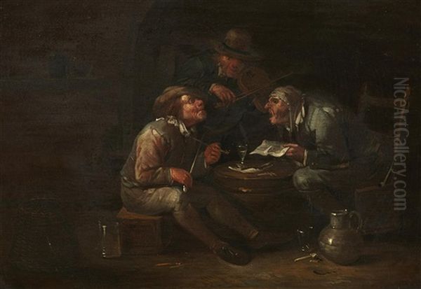 Peasants Making Merry Oil Painting by Egbert Van Heemskerck