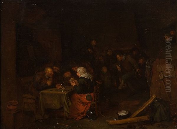 Scene D'auberge Oil Painting by Egbert van Heemskerck the Elder
