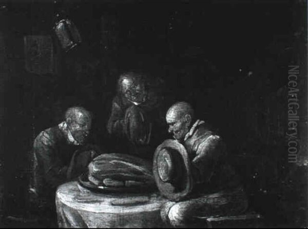 Grace Before Meat Oil Painting by Egbert Van Heemskerck