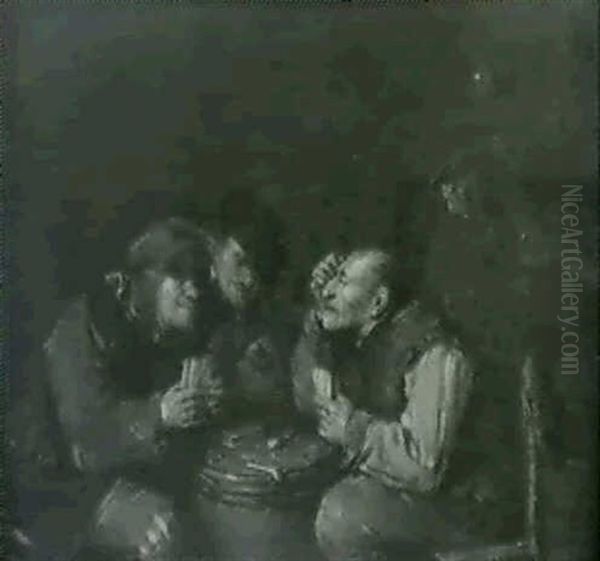Les Joueurs De Des; & Les Joueurs De Cartes Oil Painting by Egbert van Heemskerck the Younger