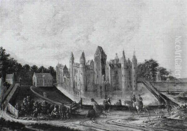 A View Of Kasteel Egmond Oil Painting by Thomas Heeremans