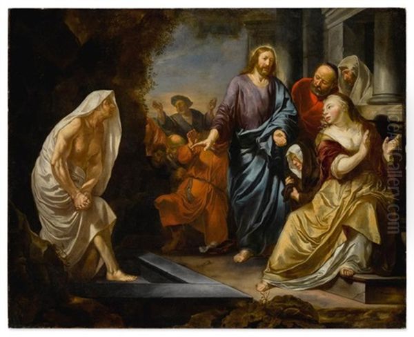 The Raising Of Lazarus Oil Painting by Hendrik Heerschop