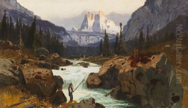 Alpenlandschaften (pair) Oil Painting by Karl Heffner