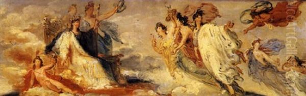 La Renaissance Des Arts En France Oil Painting by Francois - Joseph Heim