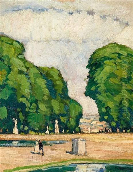 Jardin Du Luxembourg Oil Painting by Walter Heimig