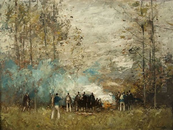 Nach Erfolgreicher Jagd Oil Painting by Walter Heimig