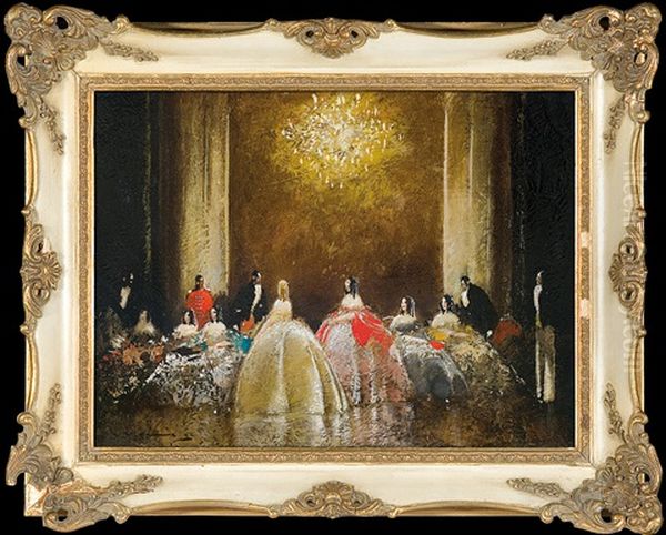 Party Oil Painting by Walter Heimig