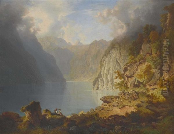 Am Konigssee Oil Painting by Heinrich Heinlein