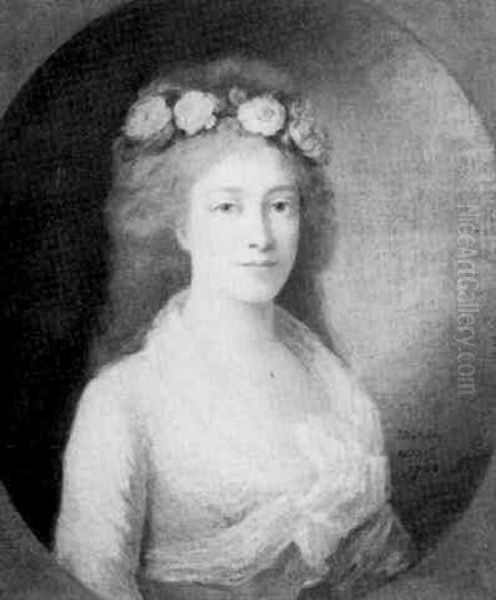 Portrait Of A Lady (princess Weimar?) Oil Painting by Johann Ernst Heinsius