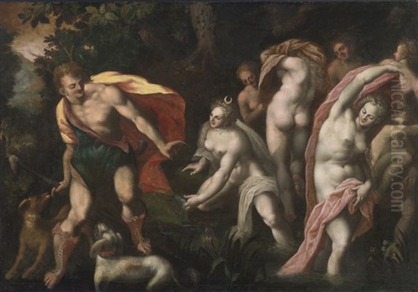 Diana And Acteon Oil Painting by Joseph The Elder Heintz