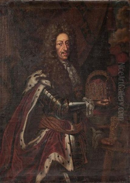 Portrait De Leopold Ier Archiduc D'autriche, Roi De Boheme Et De Hongrie Oil Painting by Elias Christoph Heiss