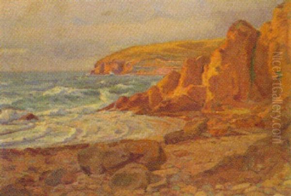 Bornholm - Kuste Bei Hammershus Oil Painting by Alfred Hermann Helberger