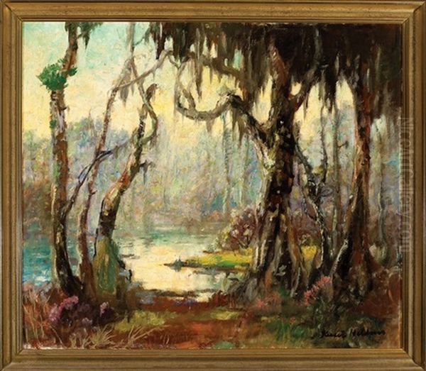 Louisiana Bayou Oil Painting by Knute Heldner