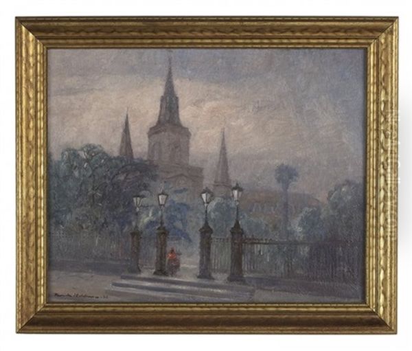 St. Louis Cathedral At Dawn Oil Painting by Knute Heldner