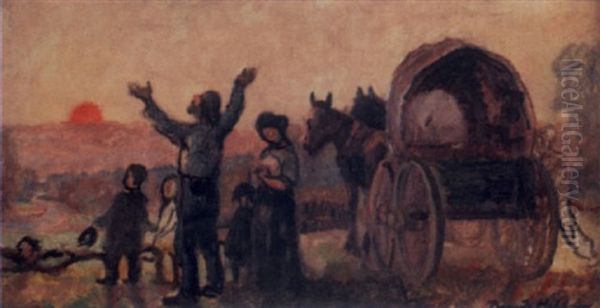 Pioneers Oil Painting by Knute Heldner