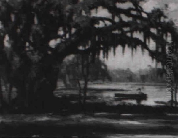 Bayou Scene Oil Painting by Knute Heldner