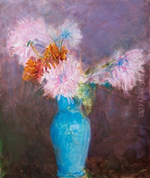 Still Life With Flowers Oil Painting by Ester Helenius