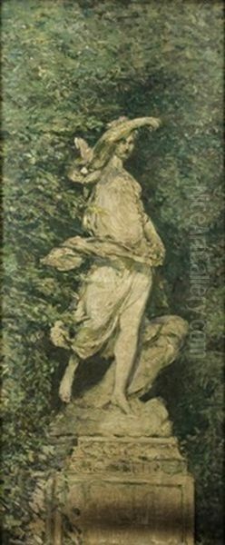 Statue Dans Le Parc De Versailles Oil Painting by Paul Cesar Helleu