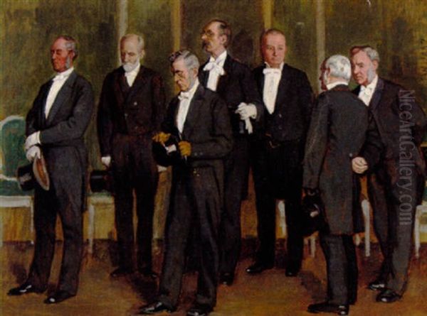 En Deputation Oil Painting by Axel Helsted