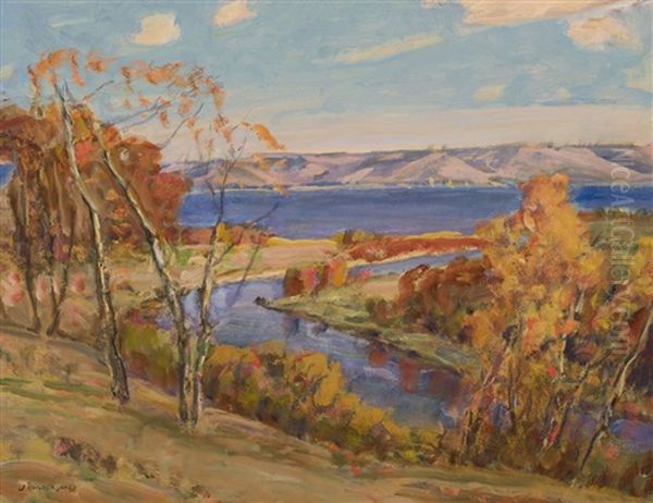 Autumn In The Qu'appelle Valley Oil Painting by James Henderson