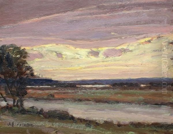 Valley River Site Sketch Oil Painting by James Henderson