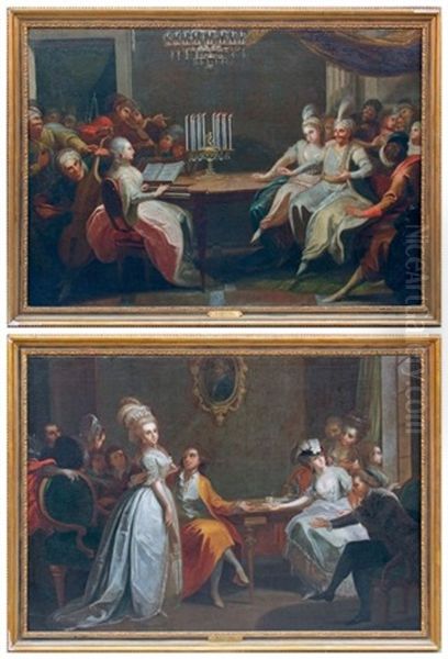 Scenes De Concert Oriental Oil Painting by Johann Josef Karl Henrici