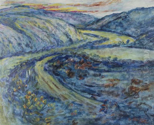 Landscape At Dusk Oil Painting by Grace Henry