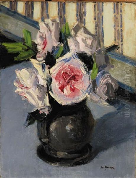 White Roses Oil Painting by Grace Henry