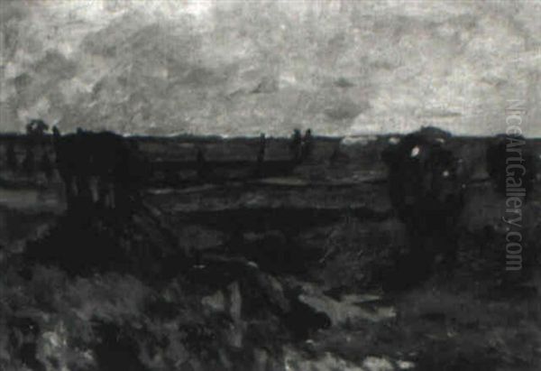 Norddeutsche Weidelandschaft Mit Grasenden Kuhen Oil Painting by Thomas Herbst