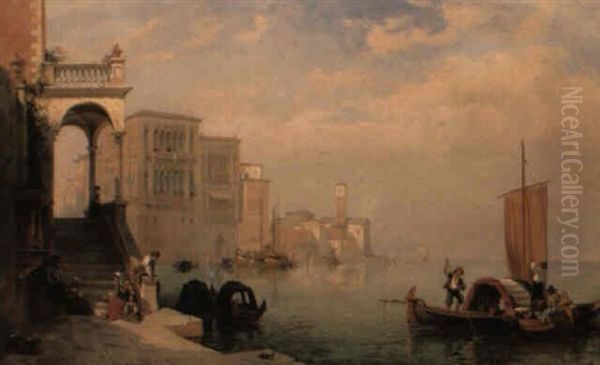 Venice From The Waterfront Oil Painting by George Edwards Hering