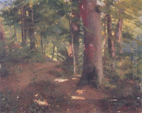 Sous Bois Oil Painting by Jacques Elie Abraham Hermanjat