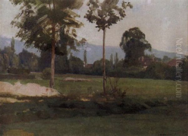 Sommerliche Landschaft Oil Painting by Jacques Elie Abraham Hermanjat