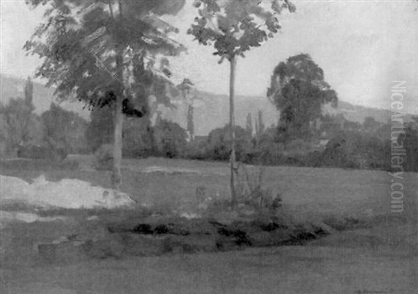 Landschaft Oil Painting by Jacques Elie Abraham Hermanjat