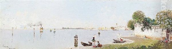 Fruhling An Der Lagune Vor Venedig Oil Painting by Heinrich Hermanns