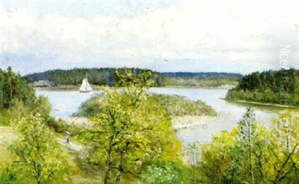 Strandpromenaden Oil Painting by Olof Hermelin