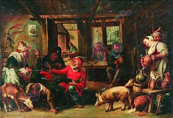Ausgelassene Gesellschaft In Einer Stube Oil Painting by Willem van, the Elder Herp