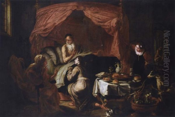Isaac Blessing Jacob Oil Painting by Willem van Herp the Elder
