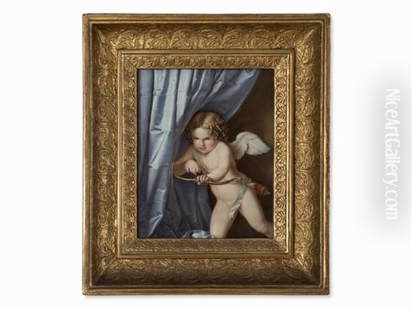 Cupid With Arch Oil Painting by Claudius Herr