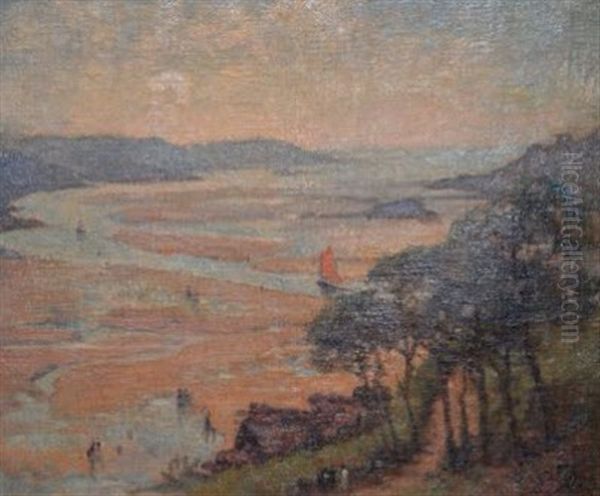 L'embouchure Du Yaude Oil Painting by Jules-Alfred Herve-Mathe
