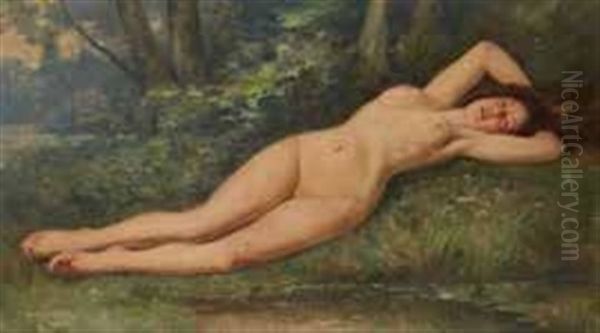 Femme Nue Oil Painting by Jules-Alfred Herve-Mathe