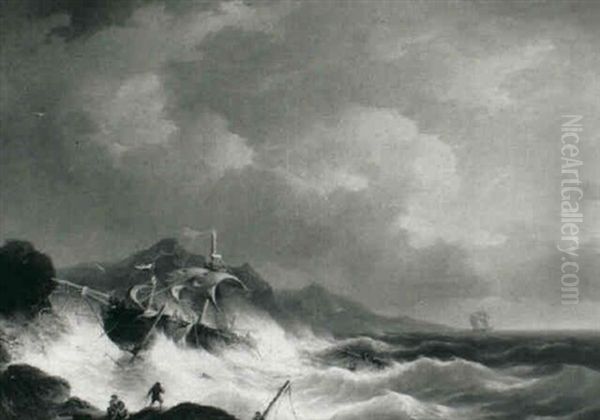 The Shipwreck Oil Painting by Herman Henry op der Heyde