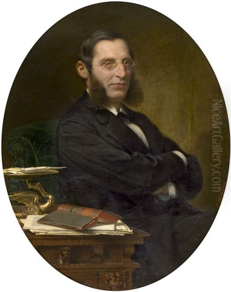 Reprasentatives Bildnis Eines Gelehrten Herrn Oil Painting by Otto Johann Heinrich Heyden