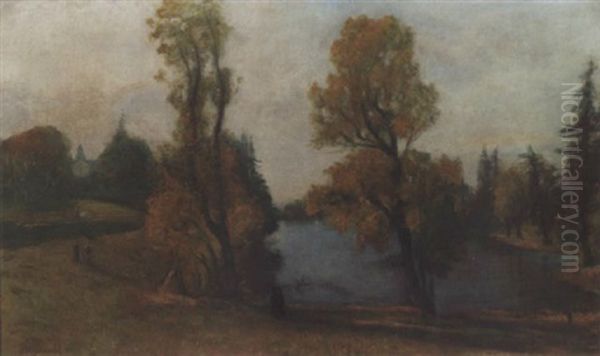 Frognerdammen, Host Oil Painting by Hans Olaf Heyerdahl