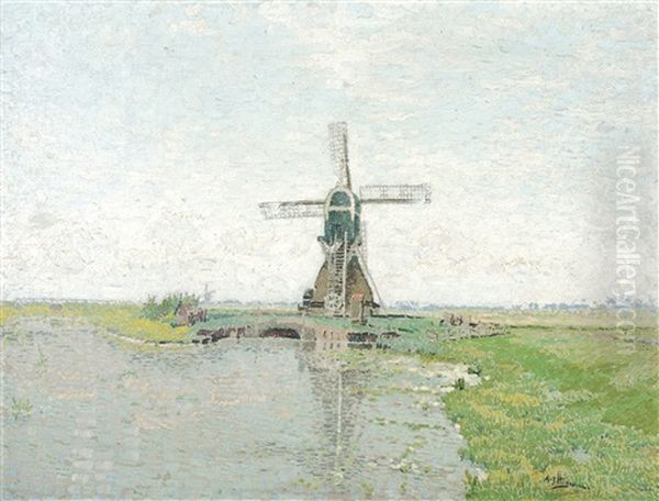 Zeeland, Aux Environs De Veere Oil Painting by Adriaan Josef Heymans