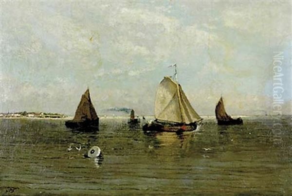 Sailing On A Summer Afternoon Oil Painting by Adriaan Josef Heymans
