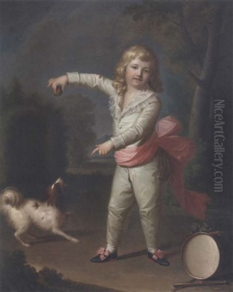 A Game Of Catch Oil Painting by Joseph Hickel