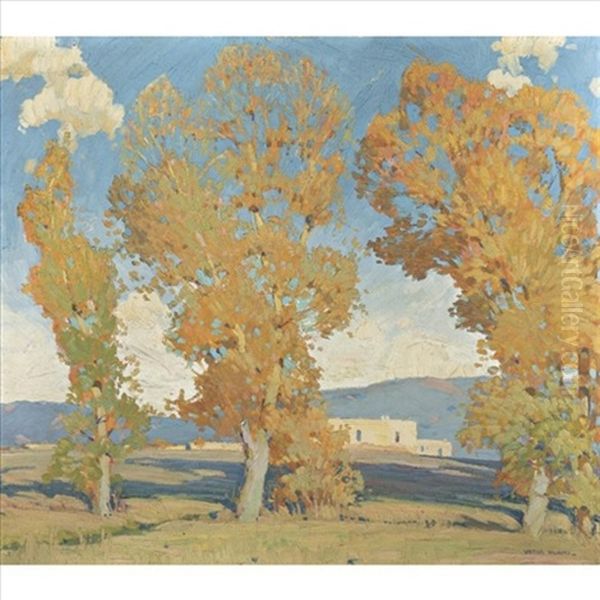 House On The Hill Oil Painting by Victor William Higgins