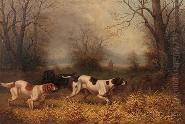 Hunting Dogs Oil Painting by James Hill
