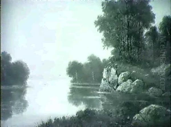 River View Oil Painting by John Henry Hill
