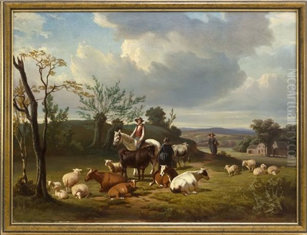 Bucolic New England Landscape Oil Painting by Thomas Hill